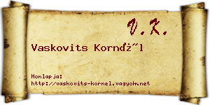 Vaskovits Kornél névjegykártya