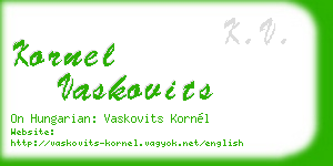 kornel vaskovits business card